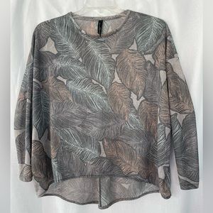 Zara Basic Evening Feather Blouse Blue Size S